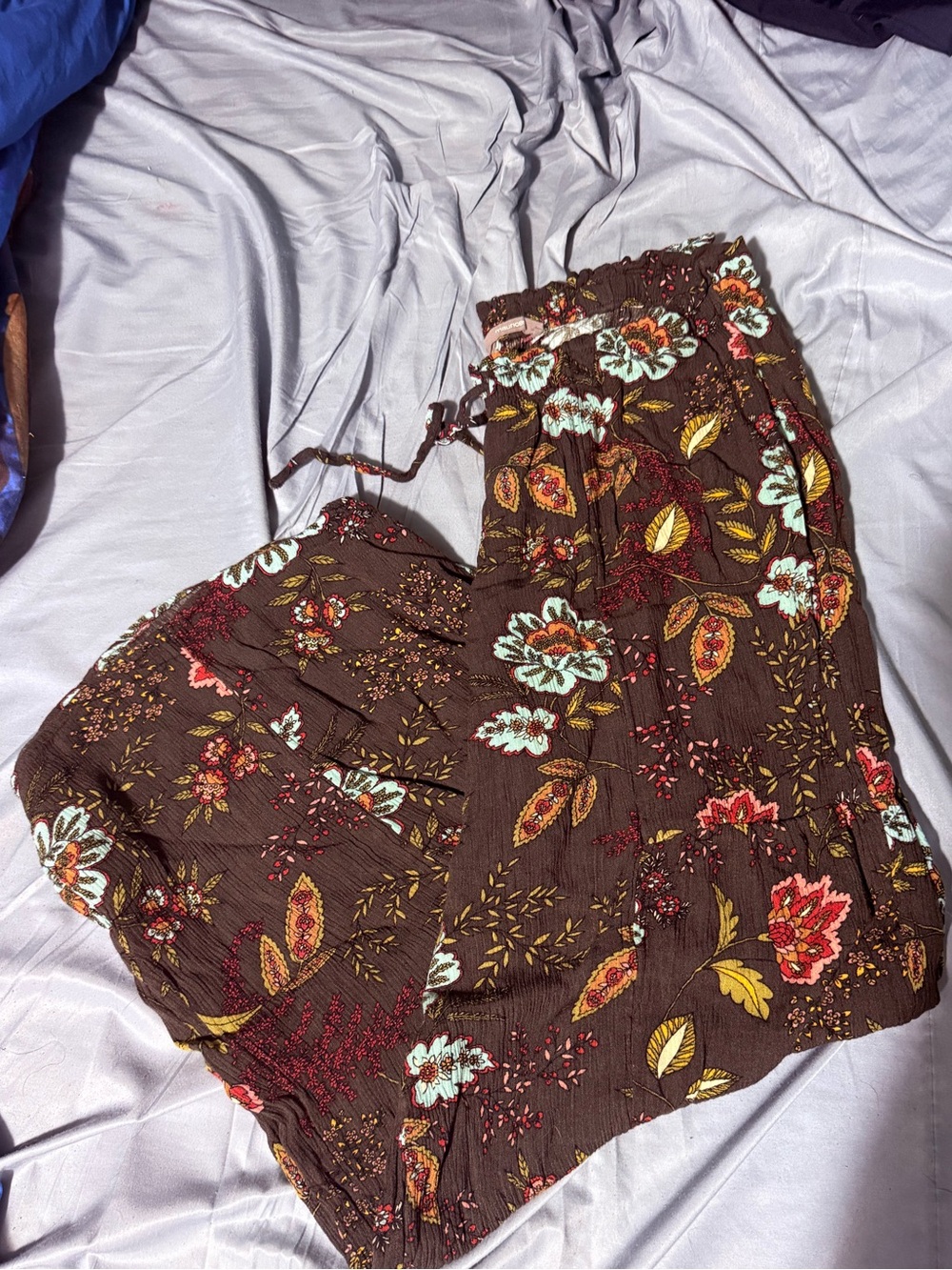 Maurices Brown Floral Wide Leg Pants
